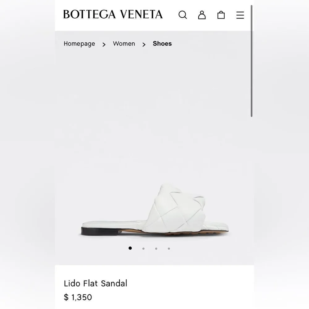 Bottega Veneta Lido flat slides in white